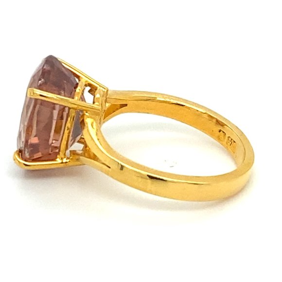 Imperial Zircon 11.15ct Solid 22K Yellow Gold Ring - Picture 5 of 6